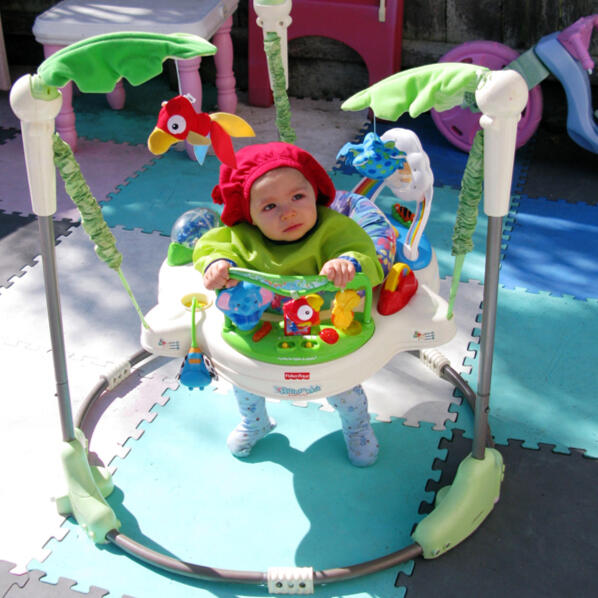 Infant enjoying outdoor playtime