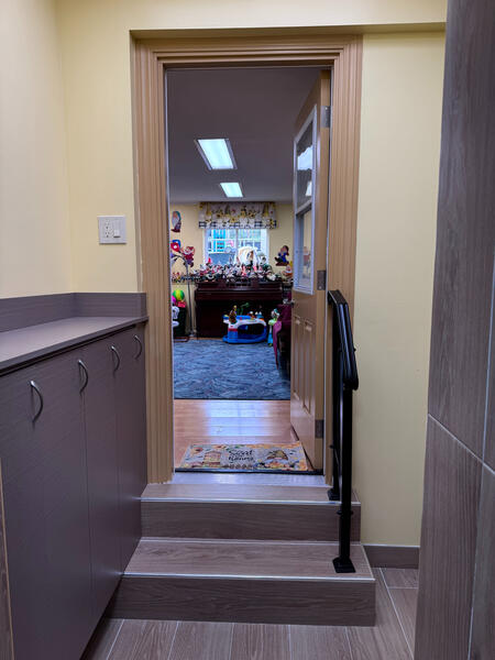 Entryway leading into the daycare playroom
