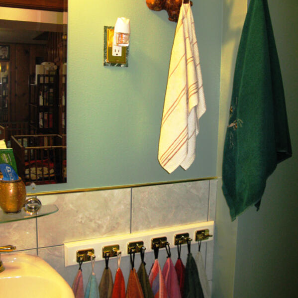 Children’s hand towels in the bathroom