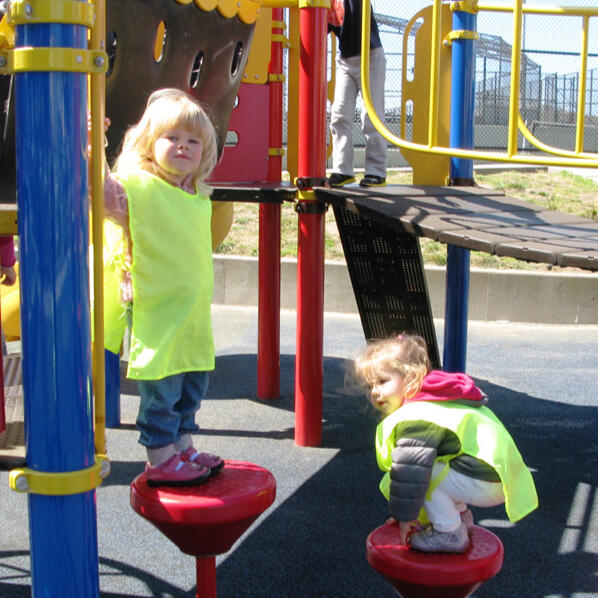 Children exploring playground equipment at a local San Francisco park