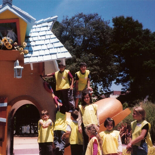 Children on a group field trip outdoors