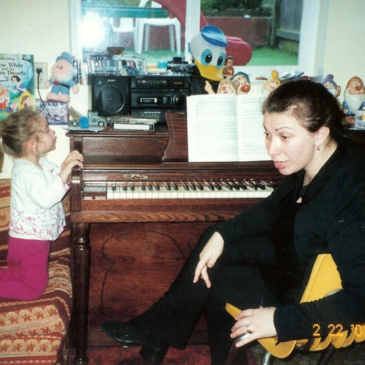 Music lesson with children at the preschool