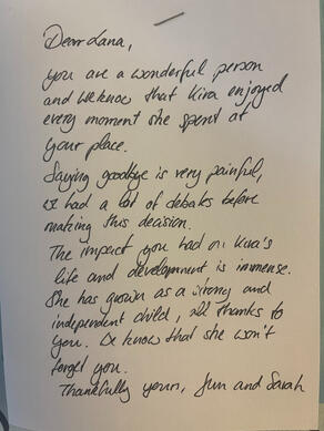 Parent testimonial about a child’s growth and independence