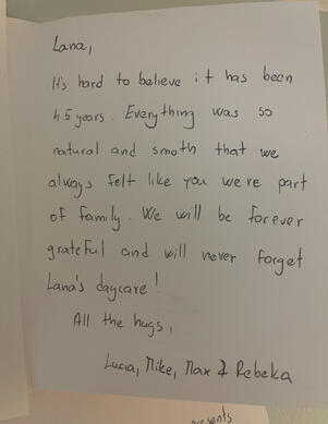 Parent testimonial about Lana’s daycare feeling like family