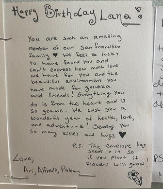 Parent testimonial about Lana as part of their San Francisco family
